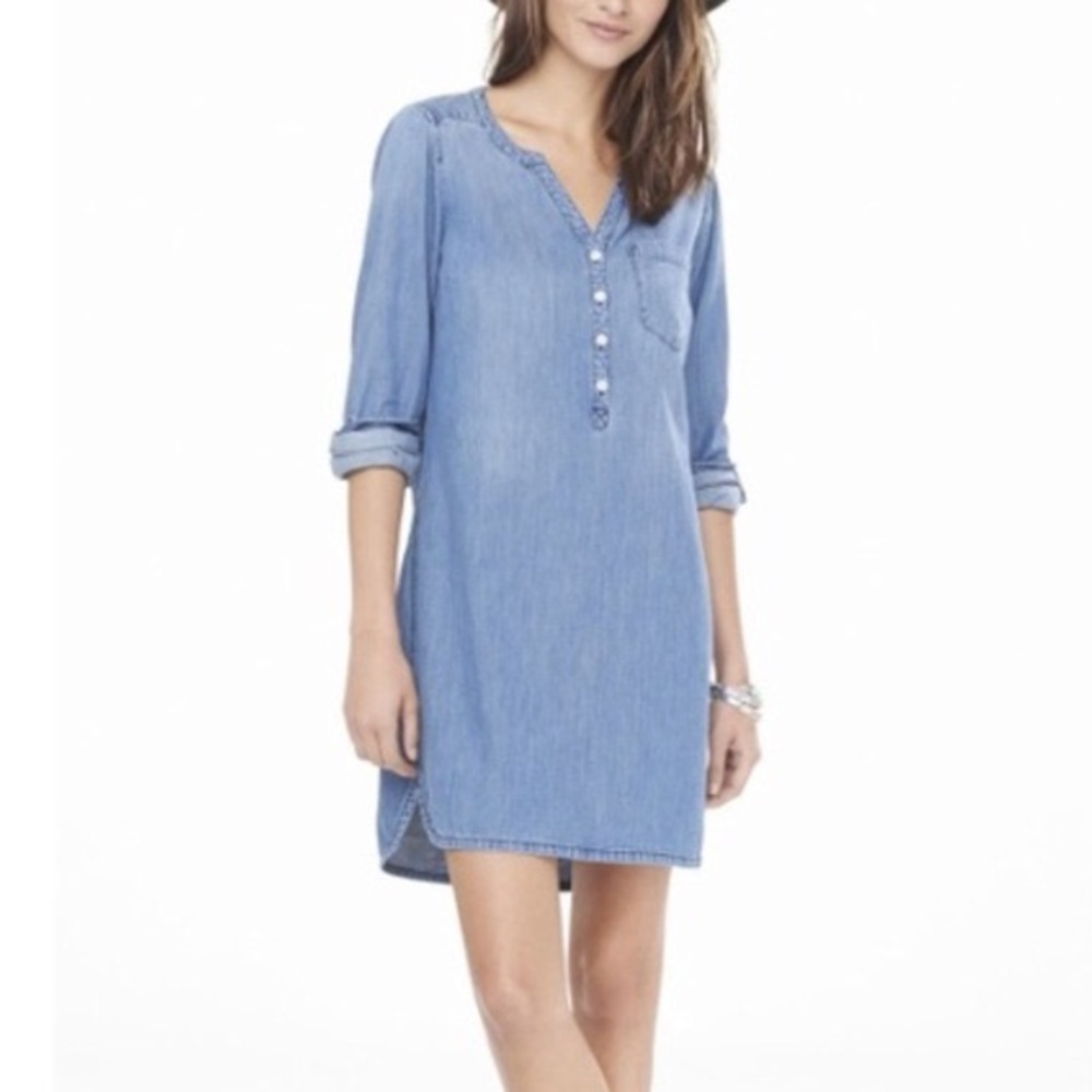 EXPRESS DENIM POPOVER SHIRT DRESS